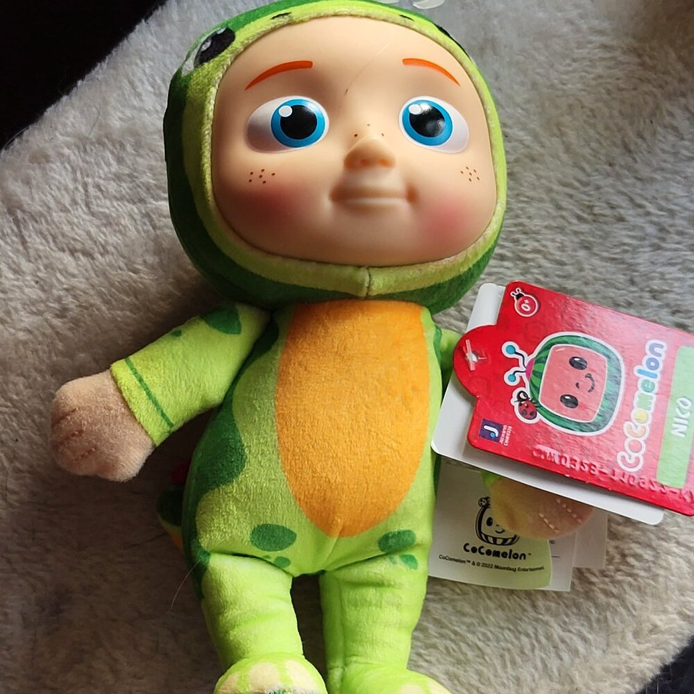 Cocomelon NICO Costume Plush Toy Dinosaur Boys Girls 8" Dino NWT SEE PICTURES